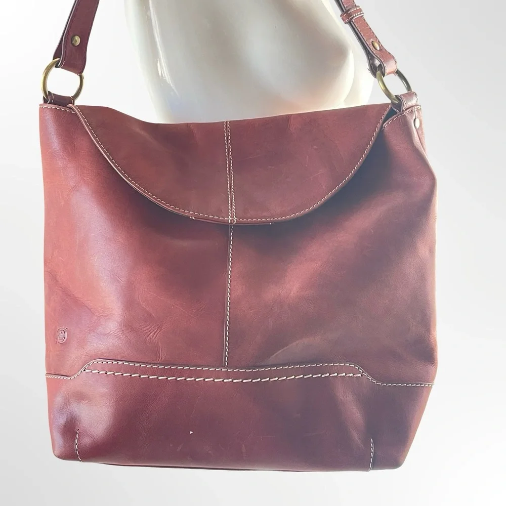 BORN Elaina Hobo Flap Leather Bag - Picture 2 of 6